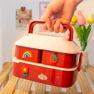 Cartoon Children Lunch Box Cute Student Bento Microwave Lunch Boxes Food Storage With Independent Box Cutlery For Kid Ca