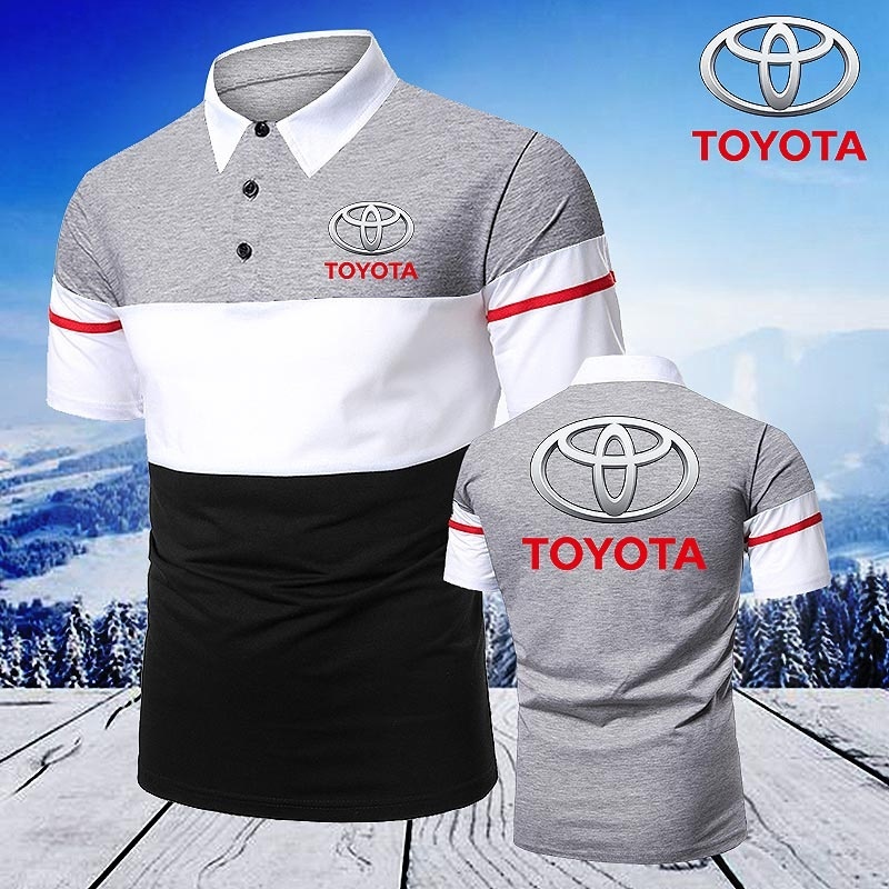 ฤดูร้อนใหม่แฟชั่นผู้ชายโตโยต้ามอเตอร์แขนสั้นยืนปกเสื้อเสื้อยืดธุรกิจเสื้อยืด