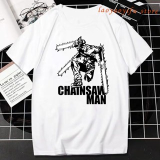 เสื้อยืดClassic Chainsaw Man Anime T Shirt Warrior Makima Power Manga Tops Women Men Fashion Prints เสื้อยืดสีขาวผู_54