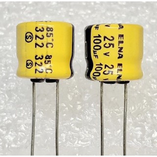 Elna RC2 100uf 25v capacitor ตัวเก็บประจุ คาปาซิเตอร์