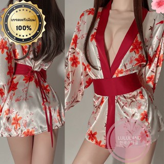 LULULAND ชุดนอนซาติน เสื้อคลุมอาบน้ำ เซ็กซี่ กระโปรงยาว 8395 ราคาถูกที่สุด Sexy pajamas Kimono ชุดนอนไม