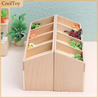 Cooltoy ชั้นวางผัก ผลไม้ ซูเปอร์มาร์เก็ต ขนาดเล็ก 1:12 สําหรับบ้านตุ๊กตา