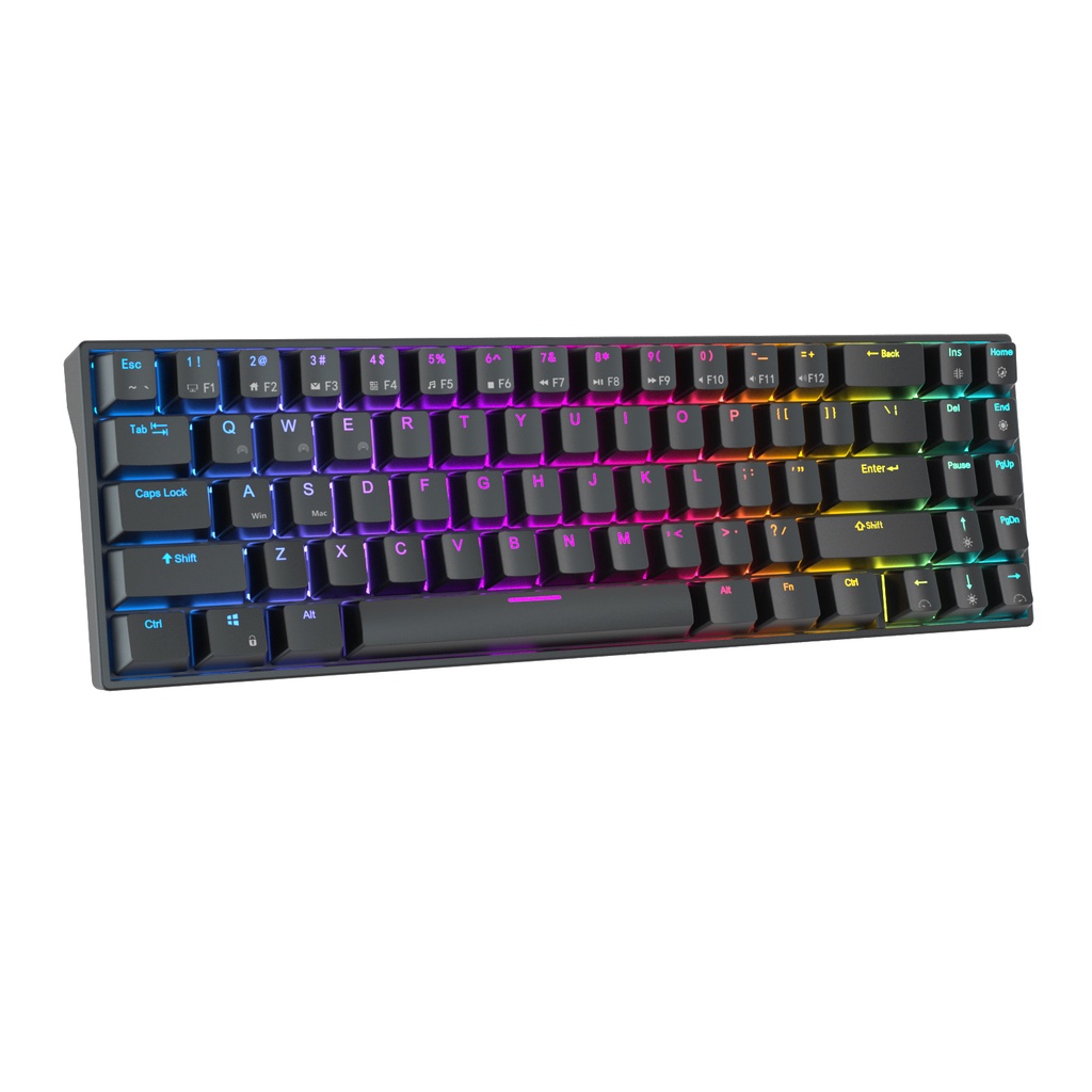 ภาพใหญ่: Royal Kludge RK71 บลูทู ธ 5.0 USB C โหมดคู่ 60% RGB Backlit คีย์บอร์ดเกมมิ่งเชิงกล