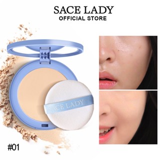 SACE LADY Oil-control Makeup Powder Compact Powder Waterproof Matte Face Powder Powder Puff Elle