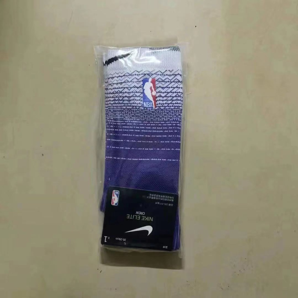 NBA Team Gradient Color Basketball Elite Socks Medium High Tube Breathable Sweat-Absorbing Thicken T