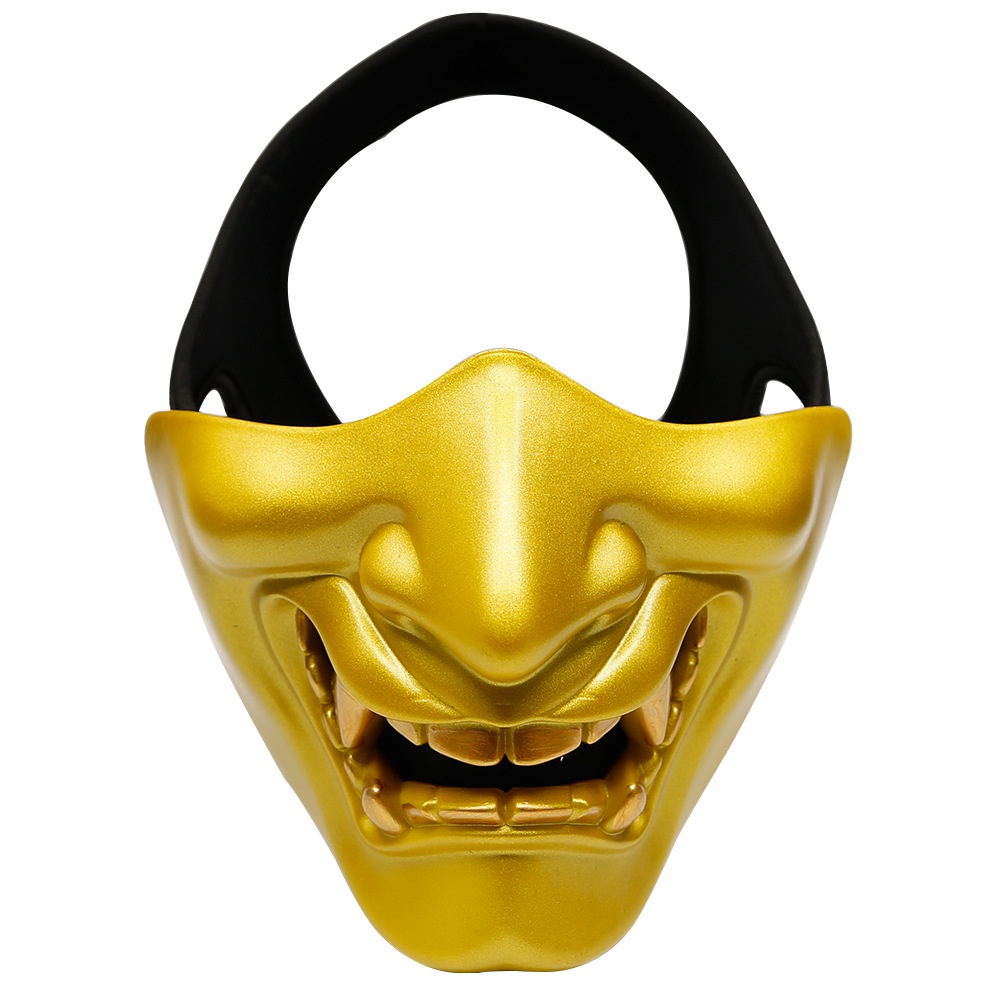 หน้ากาก Mask Oni Giant โอนิ ยักษ์ญี่ปุ่น สีทอง ตํานานอสูรกาย วัสดุไฟเบอร์กลาส Fiberglass Party Cosplay Ninja Samurai