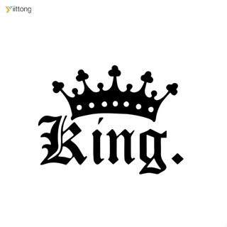 Yt- สติกเกอร์ ลาย King Crown ตลก กันรอยขีดข่วน สําหรับติดตกแต่งประตู หน้าต่างรถยนต์