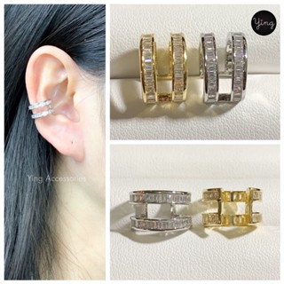 Ear Cuff🌈เพชร CZ  เพชร 2 แถว เกี่ยวหู หนีบหู (1 ชิ้น)