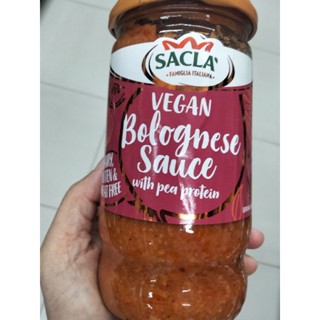 Sacla Vegan Bolognese Sauce With Pea Protein ซอสพาสต้าสูตรมังสวิรัต 350 กรัม