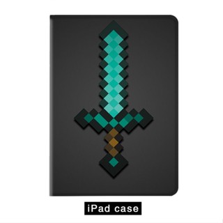 minecraft diamond sword เคสไอแพด air 3 4 5 mini 1/2/3/4/5/6 10.9 gen10 10.2 gen 7 8 9 เคส 2022 pro 11 tri-fold case