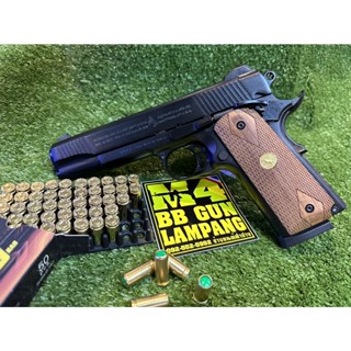 (โปร) แบลงค์กันKUZEY M1911 ลายColts 100Years สีดำ 5นิ้ว + กริบG10