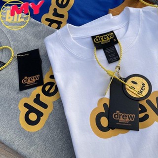 LIFE BIL ชุดคู่ drew house เสื้อยืดคอกลม แขนสั้น พิมพ์ลายตัวอักษร  สไตล์สตรีท สําหรับคู่รัก เสื้อครอป เสื้อ ชุดเซ็ท