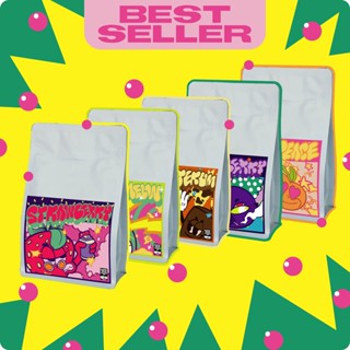 &lt;&lt; ครบ 1000 ส่งฟรี &gt;&gt; เมล็ดกาแฟคั่ว " เซตยอดนิยม " น่าลอง 1 เซต 5 รส รสละ 100 กรัม (( Kate &amp; Kim )) Best Seller Set