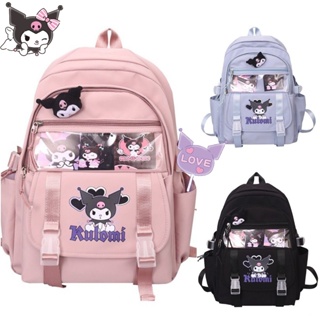 กระเป๋าเป้สะพายหลัง ลายการ์ตูน Sanrio Hello Kitty My Melody Kuromi Cinnamoroll สไตล์เกาหลี สําหรับเด็กผู้หญิง นักเรียน