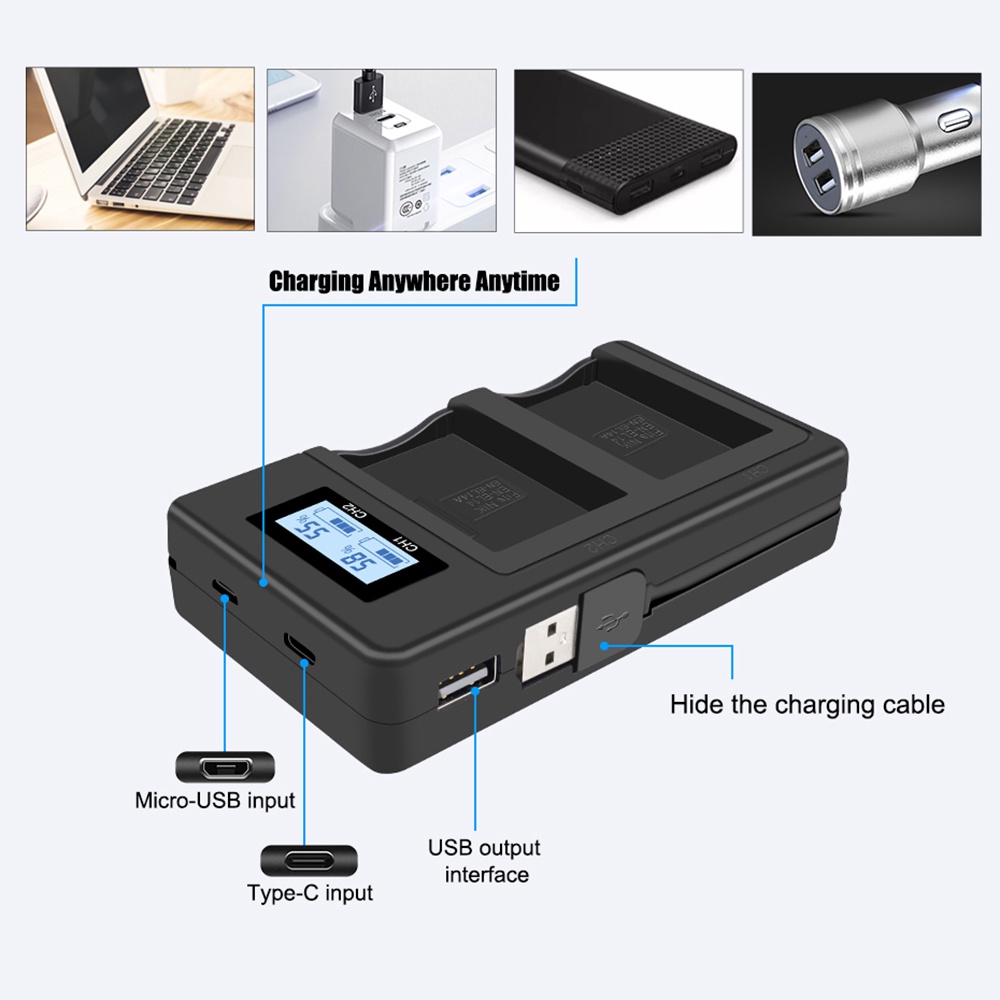 Palo เเท่นชาร์จ เเบตเตอรี่ EN-EL14 เเบตกล้อง กล้อง for Nikon D3100 D3200 D3300 D5100 D5200 D5300 D5500 P7000 P7800