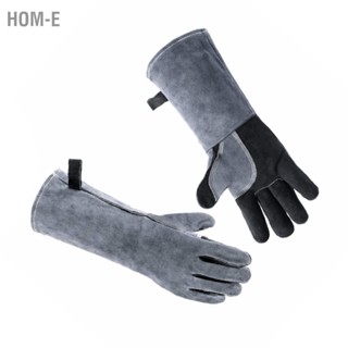 Hom-E 1 Pair Forge Welding Gloves High Temperature Resistant Cowhide BBQ Cooking for Microwave Baking