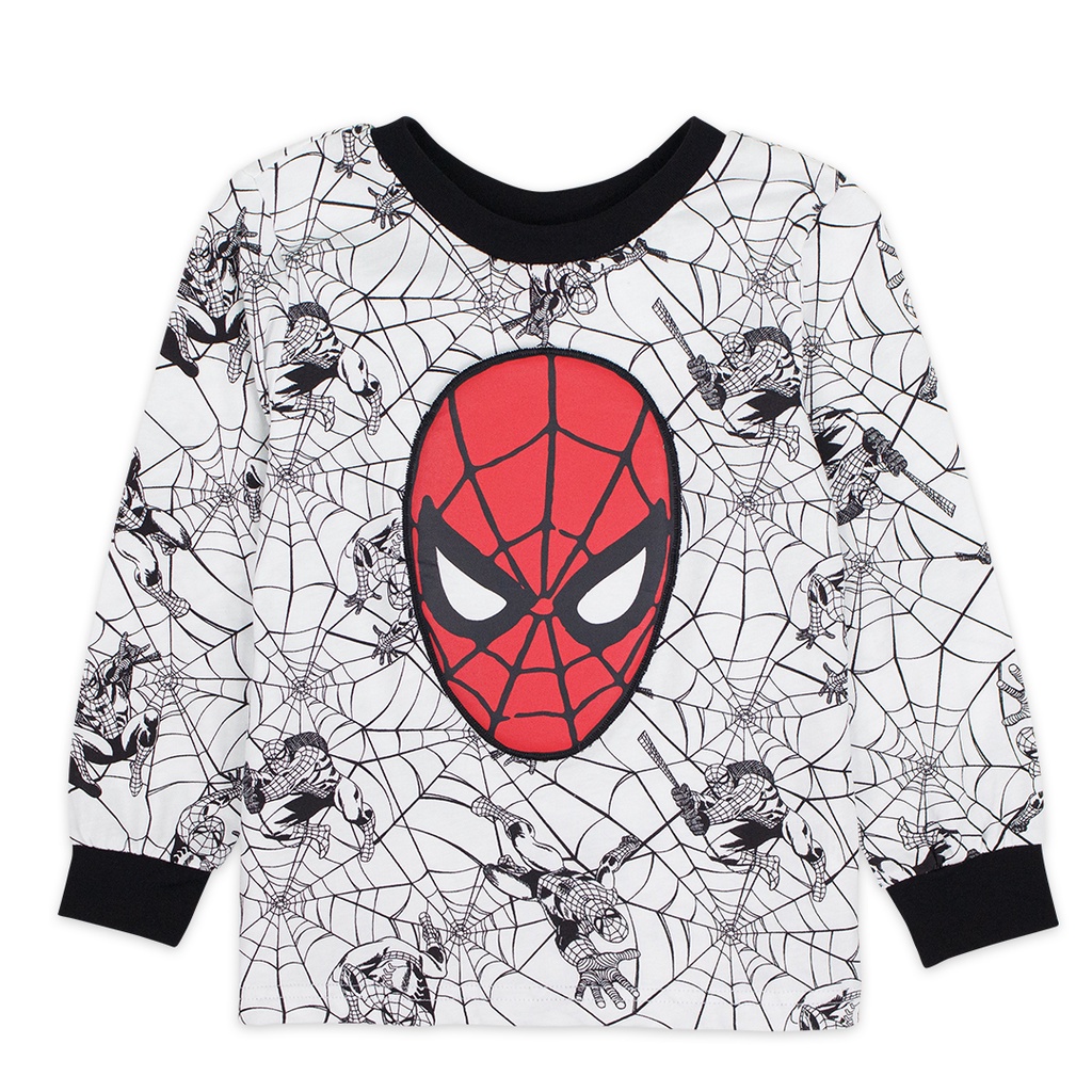 Marvel Sleep Wear - Spider Man ชุดนอนเด็กมาร์เวล สไปรเดอร์แมน เสื้อแต่งซาลาเปากระเป๋าแถมหน้ากาก