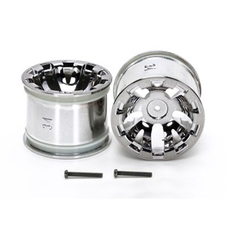 [ชุดแต่งรถบังคับ] TAMIYA 54833 OP.1833 T3-01 Wheels for Rear Wide Pin Spike Tires (Chrome Plated, 2pcs.) ชุดแต่งทามิย...