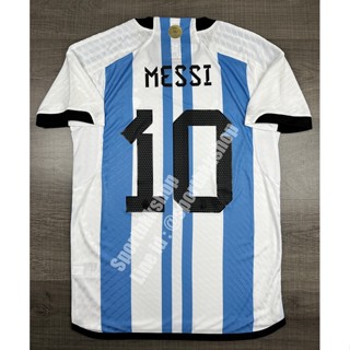 [Player] - เสื้อฟุตบอล ทีมชาติ Argentina Home อาร์เจนติน่า เหย้า พร้อมเบอร์ชื่อ 10 MESSIเกรดนักเตะ ปี 2022