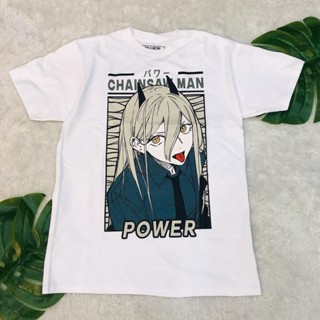 ใหม่ เสื้อยืด พิมพ์ลายอนิเมะ Chainsaw man  แฟชั่นเกาหลี