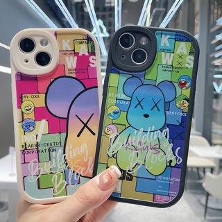 Sesame Street Kaws ปลอกใช้งานร่วมกับ iPhone 11 14 13 12 Pro Max 7 8 Plus XR XS X 6 6S SE2 SE3 เคสการ์ตูนน่ารัก Bearbrick Couple Elmo Cookie ตัวป้องกันเลนส์กล้องกันกระแทก 7Plus 8Plus 14Pro 12Pro 13Pro 11Pro Max 14Plus