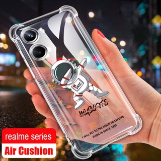 เคสซิลิโคนใส ลายนักบินอวกาศ NASA กันกระแทก สําหรับ realme 10 Pro+ Plus C30 C30s C33 C31 C35 Narzo 50i 50A Prime Air