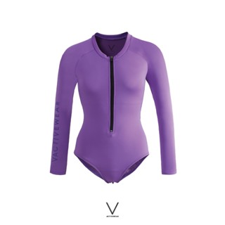 SS2023 PURPLE BODYSUIT ชุดว่ายน้ำ บอดี้สูทแขนยาว มีฟองน้ำในตัวผ้าหนา กัน UV UPF 50+