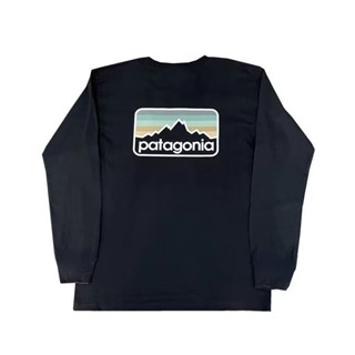 เสื้อยืดแขนยาว พิมพ์ลายภูเขาปีกใน Patagonia เป็นที่นิยม เหมาะกับใส่กลางแจ้ง สําหรับผู้ชาย และผู้หญิง