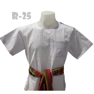 เสื้อไทยผ้าพื้นคอกลม ผู้ใหญ่ กระดุมบ่า หลายสี (สีโทนสีสุภาพ โทนอ่อน โทนพาสเทล) มีมากกว่า 25 สี