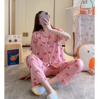 B333-1★ส่งจากไทย★ ชุดนอนผู้ใหญ่ผ้าคอตตอน ลายใหม่ แขนสั้นขายาว ลายน่ารัก