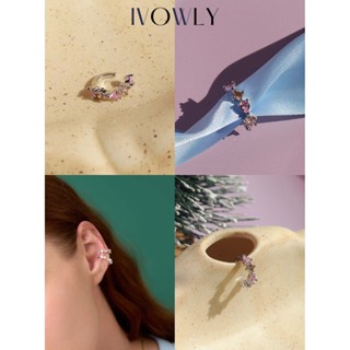 ivowly-Luvy ear cuff เอียคัฟพลอยหัวใจสลับพลอยกลม  (กรอกโค้ด:  HECVR ลด 45.-)