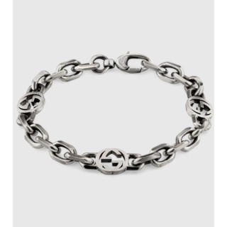 ถูกที่สุด ของแท้ 100% Gucci Silver bracelet with Interlocking G