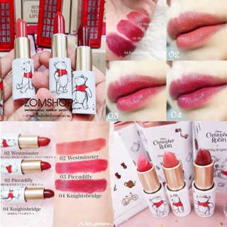 💟ราคาพิเศษ💟 ลิปสติกเนื้อกำมะหยี่แมทท์ 【Disney Christopher Robin x Winnie the Pooh】 Honey Velvet Lipstick 3.5g