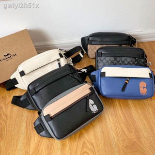 ☎✸【Real Shot】COACH Edge Colorblock Waist Bag Mens Crossbody Bag Chest Bag Casual Versatile (With Box)