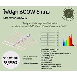 ไฟปลูก 6 แถว Strommer 600W-6 ไฟปลูกพืชในร่ม (Indoor) ประสิทธิภาพสูง