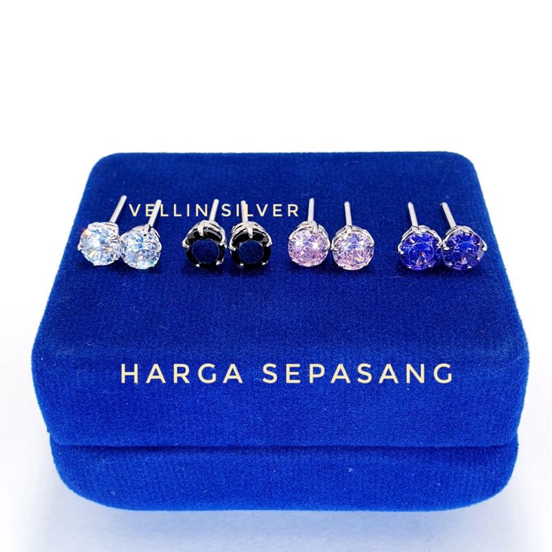 925 SILVER EARRINGS / DESI EARRINGS DESY EARRINGS / ต่างหูสีเงิน 925 พร้อมจานทองสีขาว /