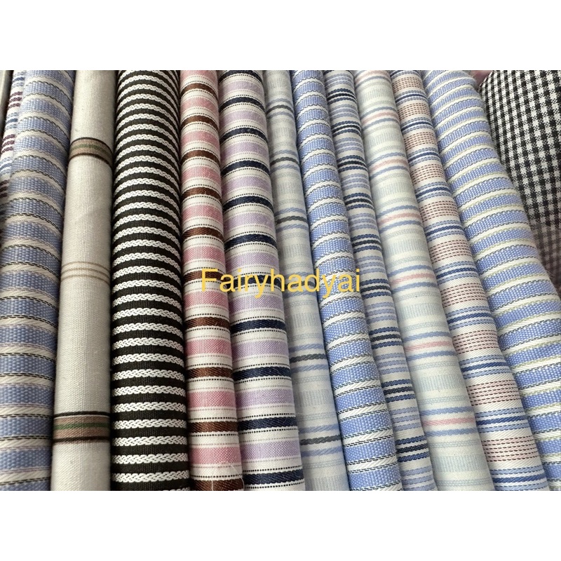 ผ้า cotton ญี่ปุ่นลายทาง เนื้อเส้นด้าย100%