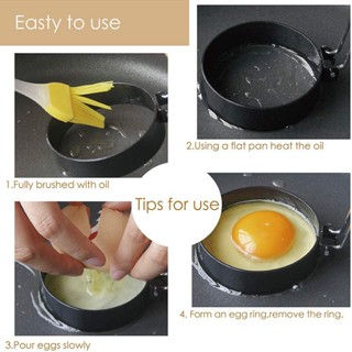 Egg Rings Set Breakfast Omelette Round Shaped Egg Pan Ring Nonstick Pan Omelette For Breakfast Molds,Loose Pie Pancake