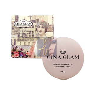 (G40) Gina Glam Long Wear Matte Stay Two Way Cake Compact Powder จีน่า เกลม แป้งผสมรองพื้น