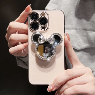 เคสโทรศัพท์มือถือ TPU นิ่ม กันตก แบบป้องกัน พร้อมกระจก แฟชั่น สําหรับ iPhone11 13 14pro max 13pro max 14plus 11pro max 12pro max