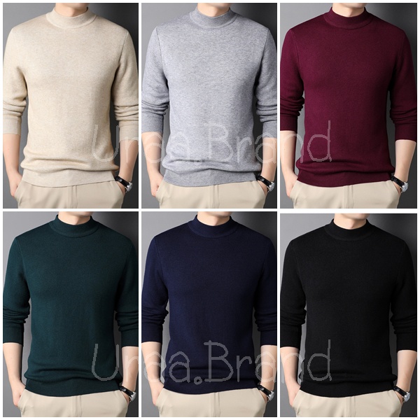6 สี / อก 38-44 นิ้ว เสื้อบุขน เสื้อบุขนผู้ชาย ชุดกันหนาวผู้ชาย รุ่น AGreen Round Plus Sweater - MSS สเวตเตอร์