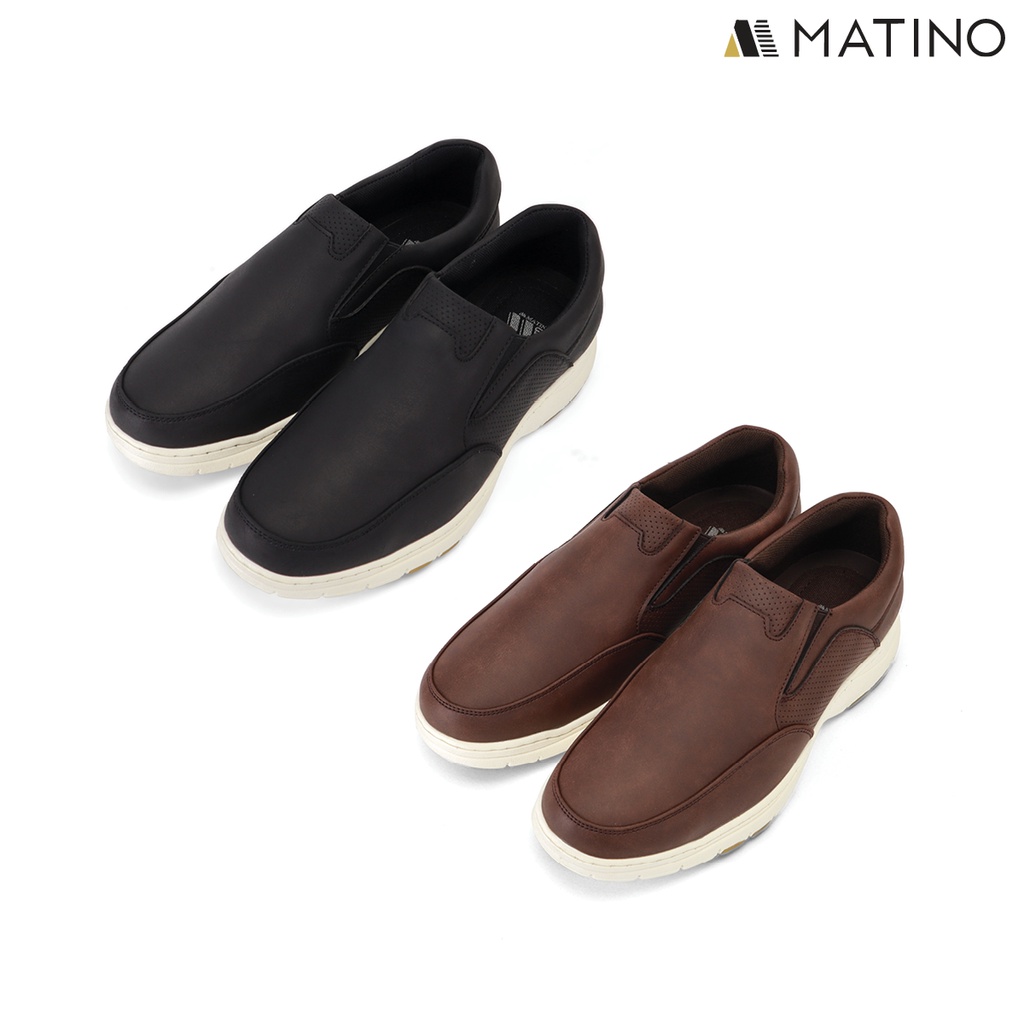 MATINO SHOES รองเท้าชายลำลองหนัง รุ่น MC/S 7818 -BLACK/BROWN