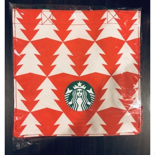 New กระเป๋าผ้า Starbucks Chrismas รุ่นล่าสุดในช็อป ขนาด23x23x10เฃ CM หูหิ้วสีเขียวทรงน่ารักมาก