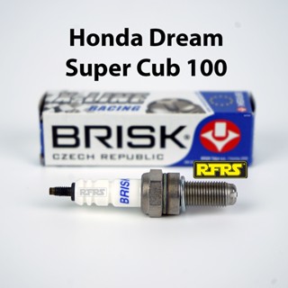 หัวเทียน BRISK X-Line 4 เขี้ยว แกนเงิน Honda Super Cub 100 Spark Plug (8X21ROA) รองรับทุกน้ำมัน Made in EU