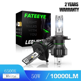 Fateeye F1 2 ชิ้น H4 รถ LED ไฟหน้า H4 โปรเจคเตอร์ Led 50W 10000LM 6500K Super Bright แสงสีขาว Fanless Design