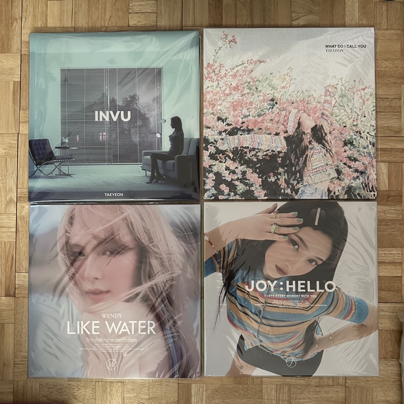 (พร้อมส่ง)Pack 4 แผ่นเสียง - Taeyeon - INVU , Taeyeon - What do i call you , Wendy - Like Water , Jo