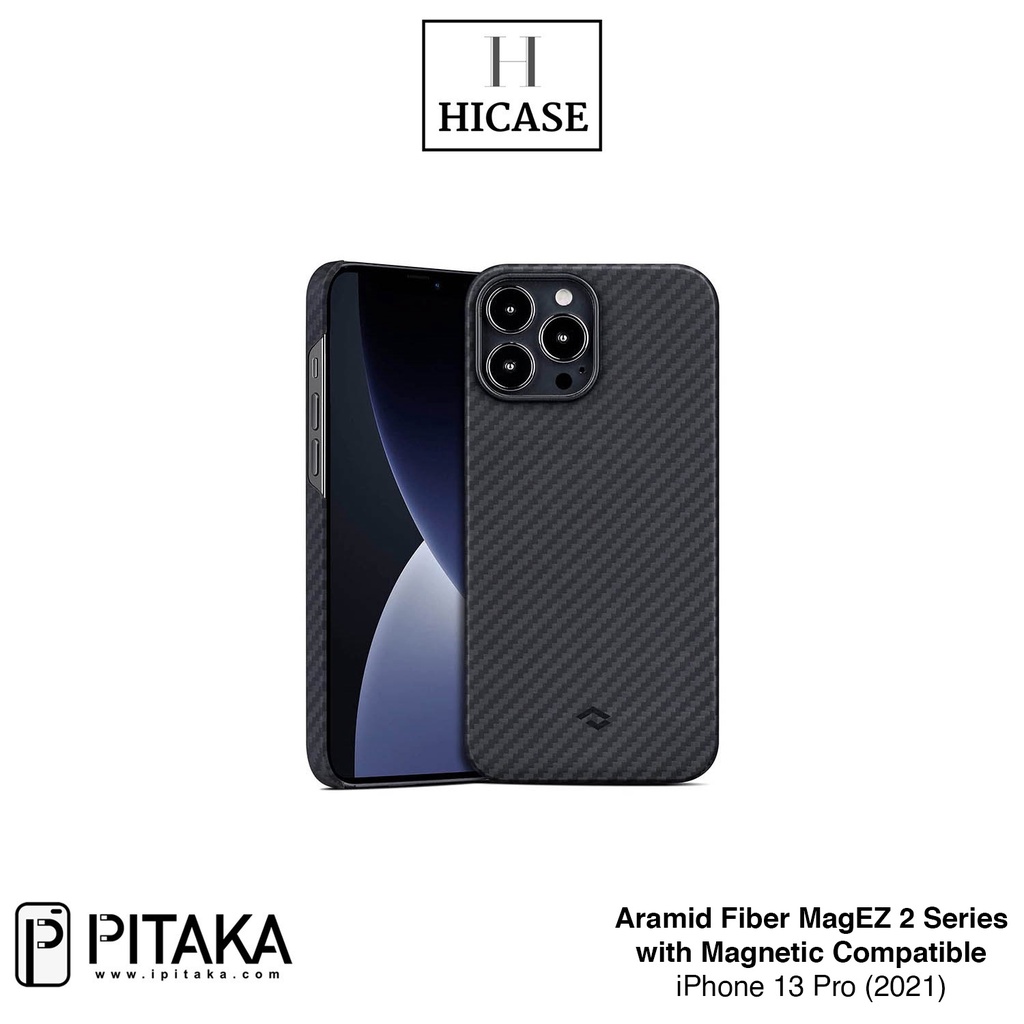 Pitaka Aramid Fiber MagEZ Case 2 สําหรับ iPhone 13 Pro (2021) พร้อมแม่เหล็กเข้ากันได้