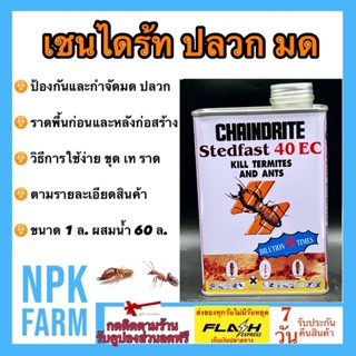 เชนไดร้ท์ปลวก สเตดฟาส chaindrite 40 อีซี ขนาด 1 ลิตร เชนไดร้ท์ กำจัดและป้องกัน ปลวก มด แมลงใต้ดิน ราดพื้น ผสมน้ำ 60 เท่า