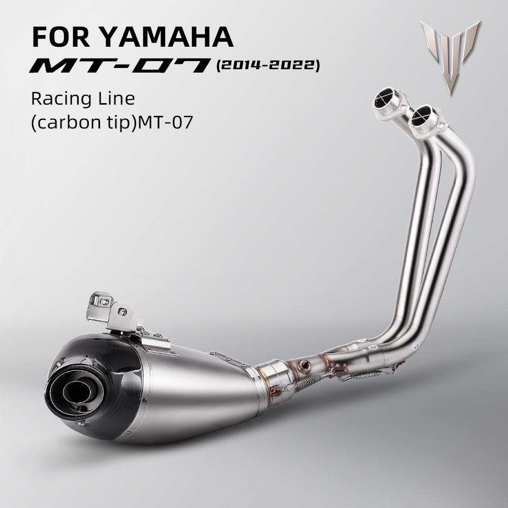รถจักรยานยนต์ท่อไอเสียเต็มระบบท่อแบบสวมสําหรับ Yamaha MT07 FZ07 2014-2021 FZ MT 07 TRACER 700 Xsr700
