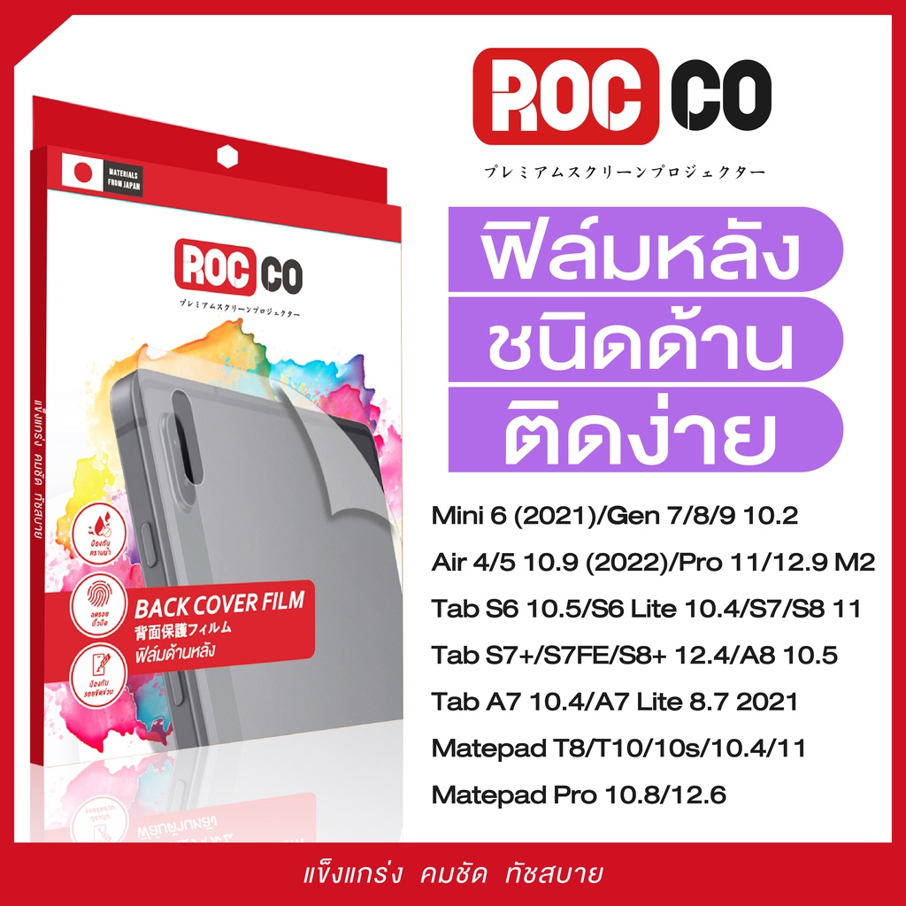 ฟิล์มหลัง ฟิล์มกันรอยด้านหลังแท็บเล็ต Pro M1/Air 4/Air 5/Samsung Galaxy Tab S7FE/S8+/S8 Ultra/Matepad/Xiaomi Pad 5